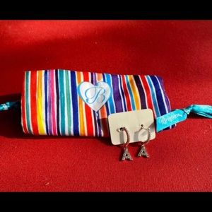 Brighton cubic zirconia sparkle earrings letter A